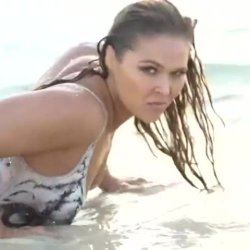 Ronda Rousey cum tongue